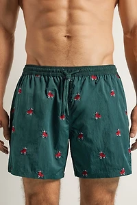 Embroidered Scooter Swim Trunks