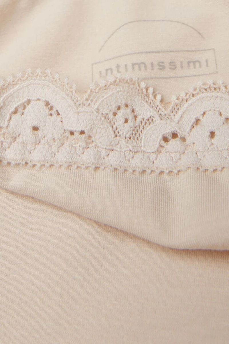 High Rise Cotton and Lace Hipsters