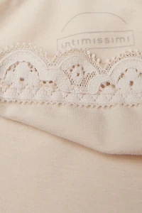 High Rise Cotton and Lace Hipsters