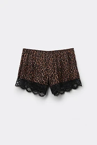 Sensual Attitude Animal Print Viscose Satin Shorts
