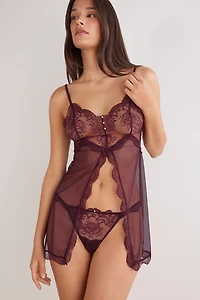La Vie en Rose Tulle and Lace Babydoll