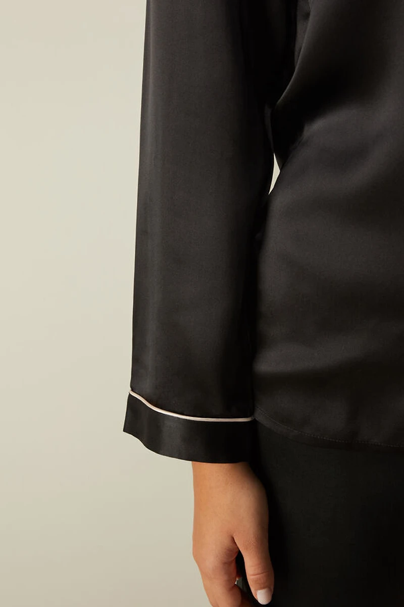 Mannish-Cut Jacket Silk Satin