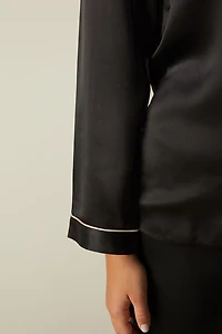 Mannish-Cut Jacket Silk Satin