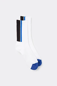Striped Terrycloth Crew Socks