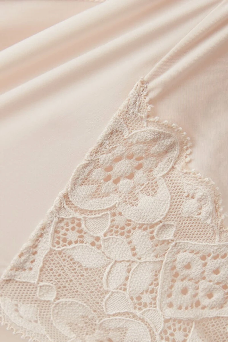 Microfiber and Lace High Rise Panties