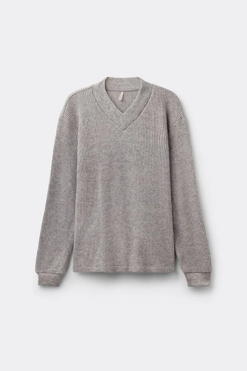 Soft Tricot V-neck Top