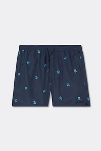 Embroidered Turtle Swim Trunks