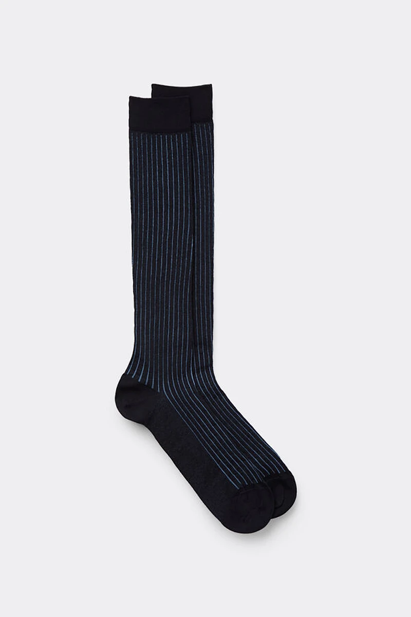 Ribbed Lisle Cotton Long Socks