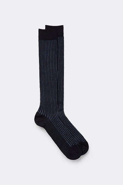 Ribbed Lisle Cotton Long Socks