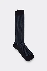 Ribbed Lisle Cotton Long Socks