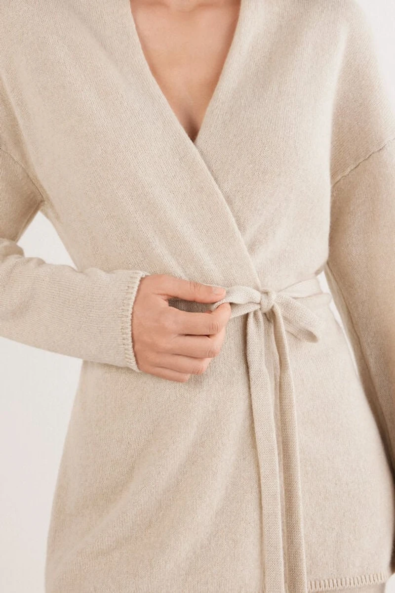 Belted Cardigan 100% Cashmere