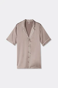 Menswear Cut Short Sleeve Silk Shirt