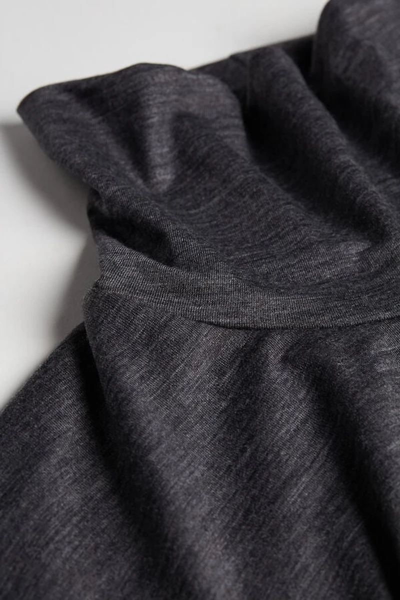 Long-sleeve High-Neck Merino-Wool Top