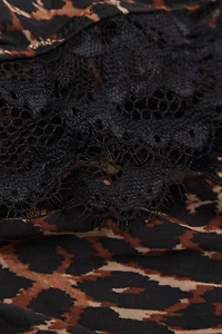 Sensual Attitude Animal Print Microfiber and Lace Bodysuit