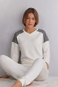 Royal Elegance Long Sleeve V-neck Top