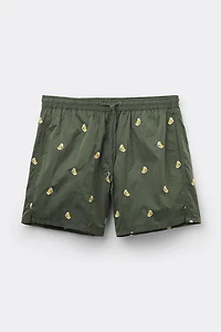 Embroidered Beer Mug Swim Trunks