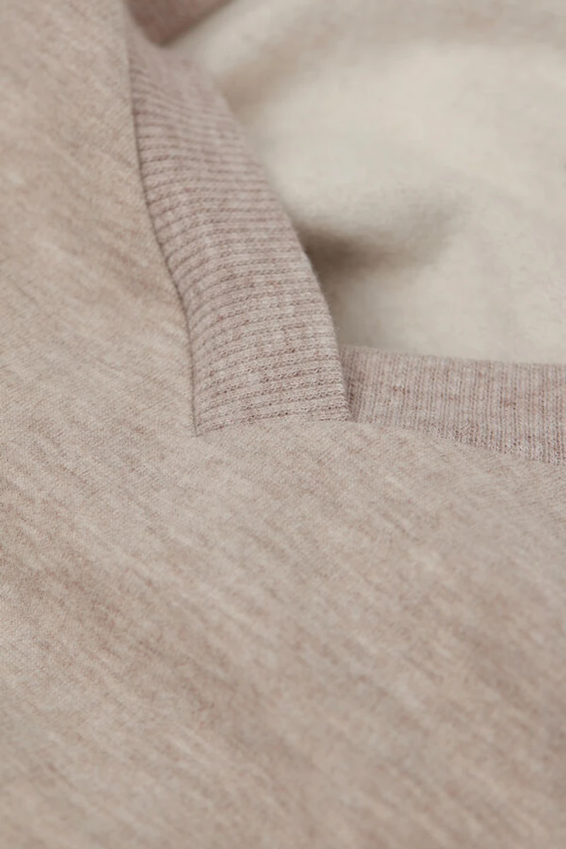 Soft Chevron Long Sleeve V-neck Top