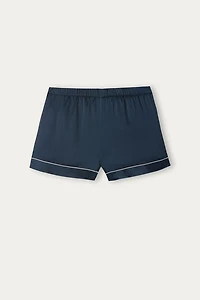 Silk Shorts with Contrast Trim