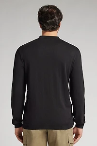 Zip Long Sleeve Knit Polo Shirt