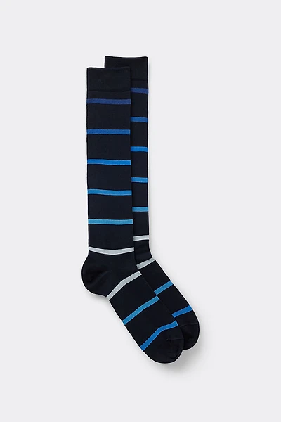 Patterned Lisle Cotton Knee Socks