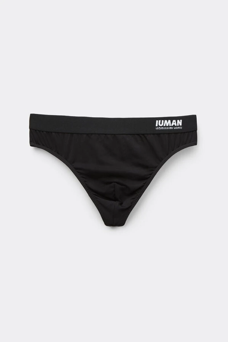 Microfiber Thong with Logo