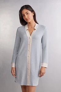 Cold Winter Night Button Up Nightshirt Modal with Wool