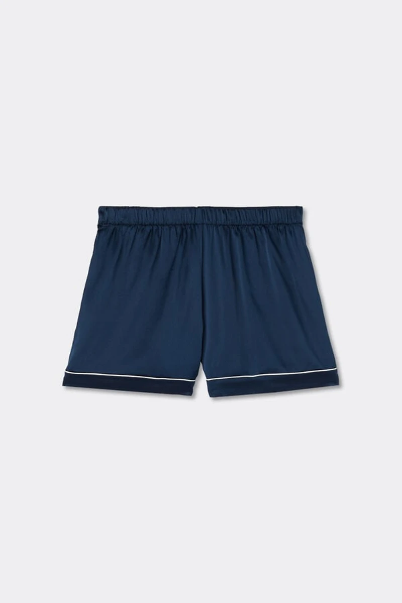 Piped Silk Shorts