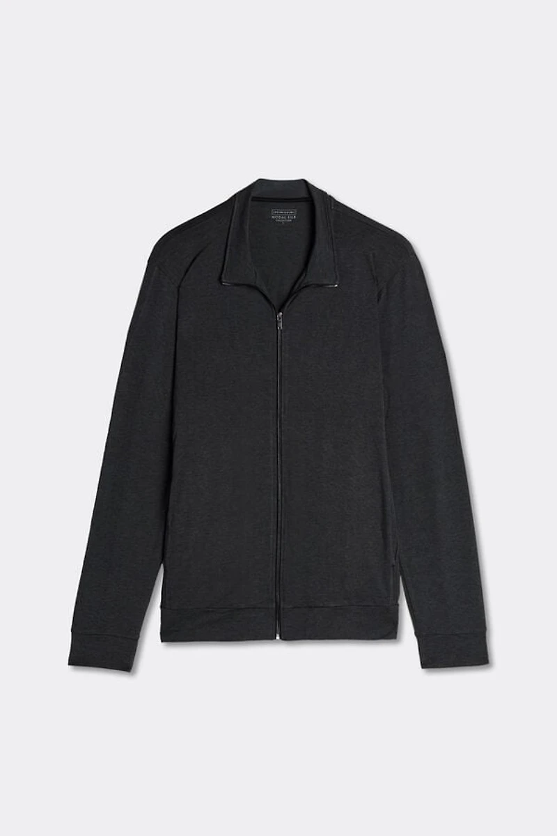 Silk and Modal Zip-Up Sweatshirt