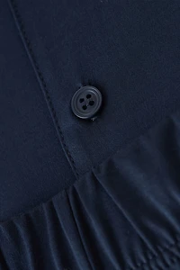 Open Front Full Length Pajamas Cotton