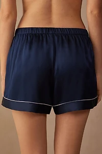 Silk Shorts with Contrast Trim