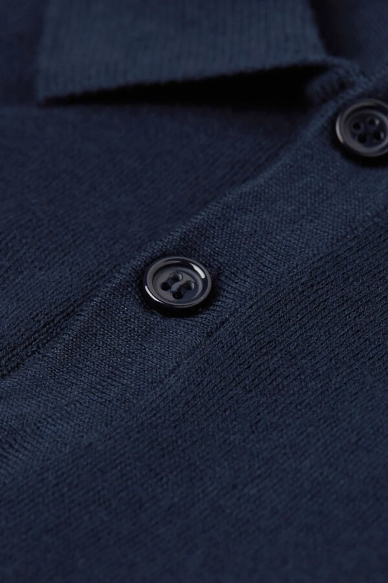 Cotton Short Sleeve Knit Polo Shirt