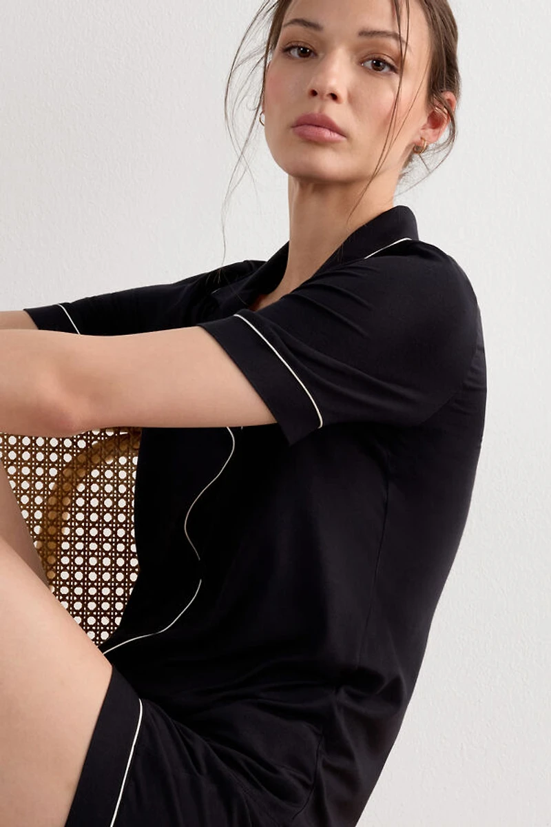 Short Sleeve Button Up Shirt Modal