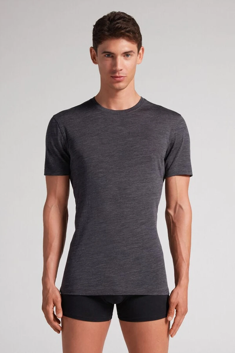 Stretch Merino Wool Short-Sleeve T-Shirt