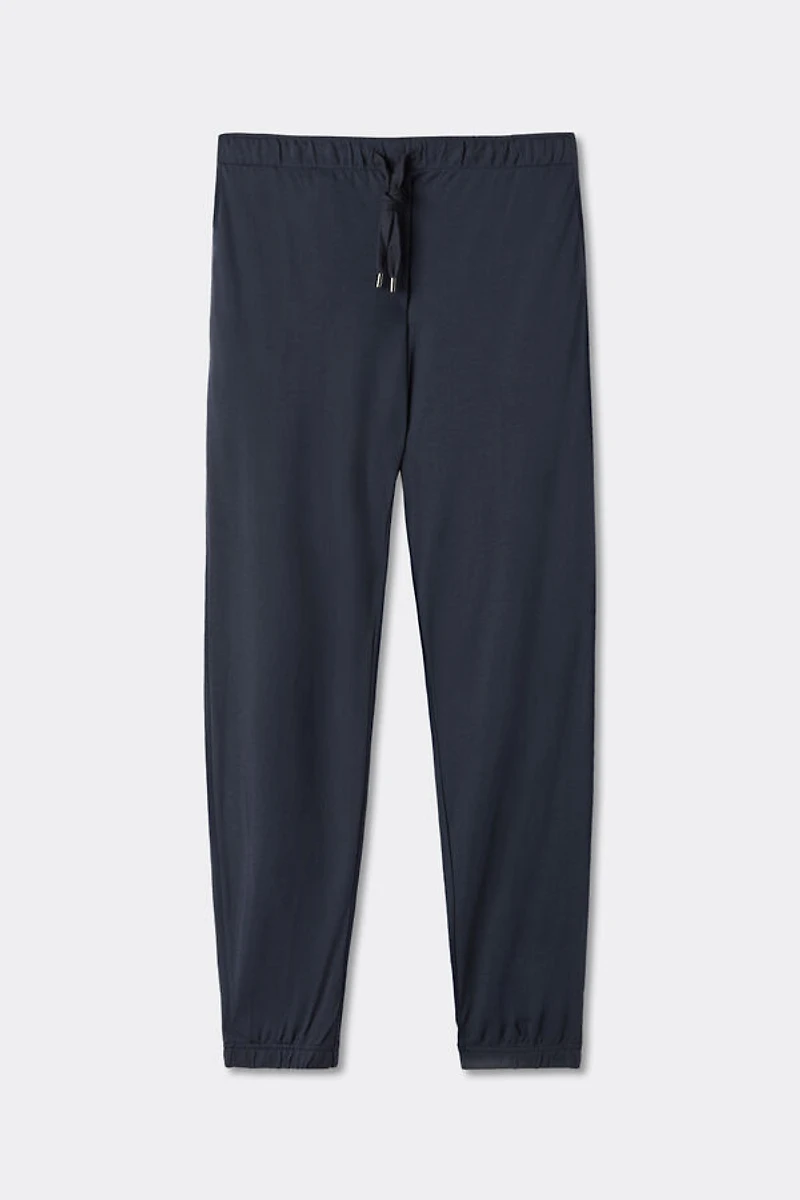 Modal and Silk Piqué Full Length Pants