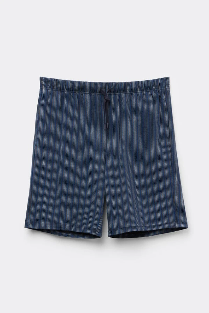 Stripe Print Cotton Shorts