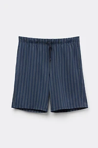 Stripe Print Cotton Shorts