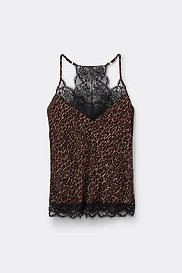 Sensual Attitude Animal Print Viscose Satin Top