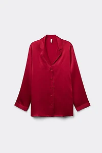 Mannish-Cut Jacket Silk Satin
