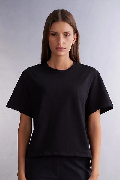 Boxy Fit Short Sleeve Top Cotton