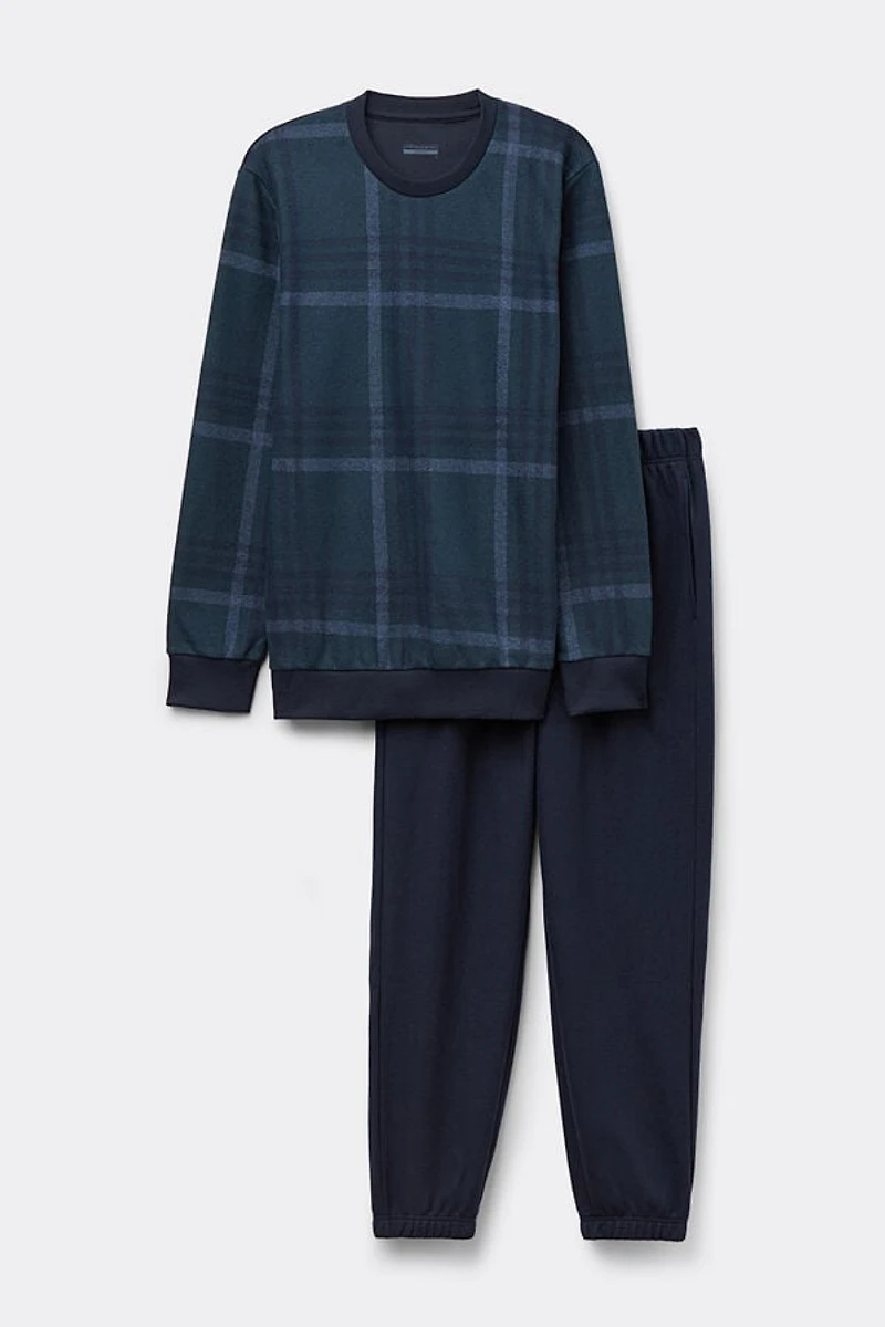 Check Pattern Tricot Full Length Pajamas