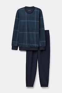 Check Pattern Tricot Full Length Pajamas