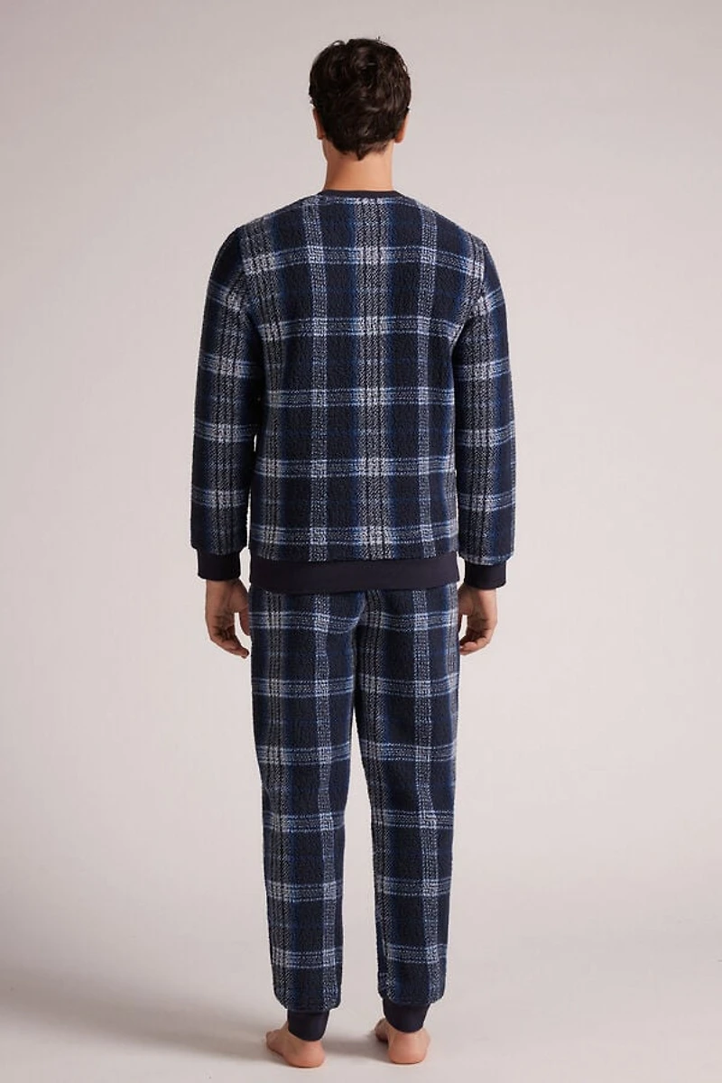 Tartan Polar Fleece Full Length Pajamas