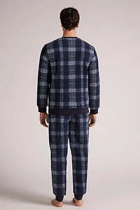 Tartan Polar Fleece Full Length Pajamas