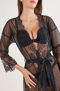 La Vie en Rose Tulle and Lace Robe