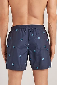 Embroidered Turtle Swim Trunks