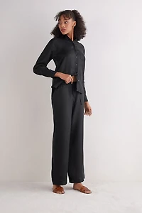 The Pure Linen Full Length Drawstring Pants Fabric
