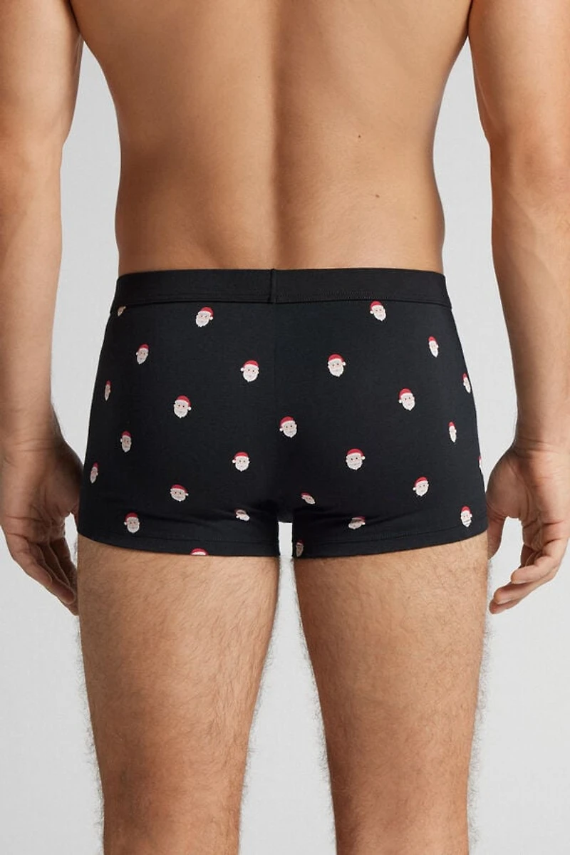 Santa Claus Print Superior Cotton Boxers