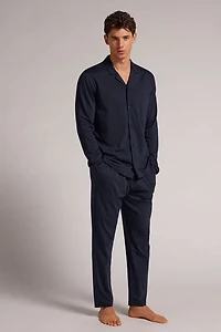 Button Front Full Length Pajamas Superior Cotton