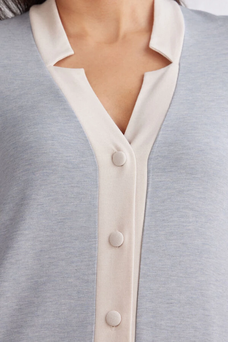 Cold Winter Night Button Up Nightshirt Modal with Wool