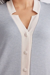 Cold Winter Night Button Up Nightshirt Modal with Wool